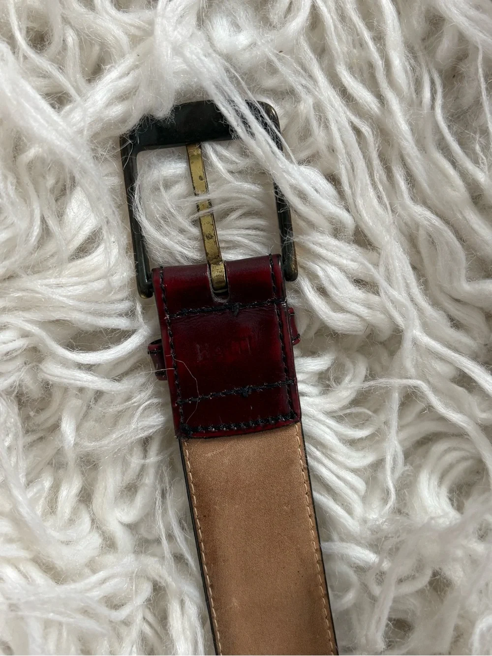 Vintage L’Aiglon Burgundy Full Grain Leather Belt 38/95